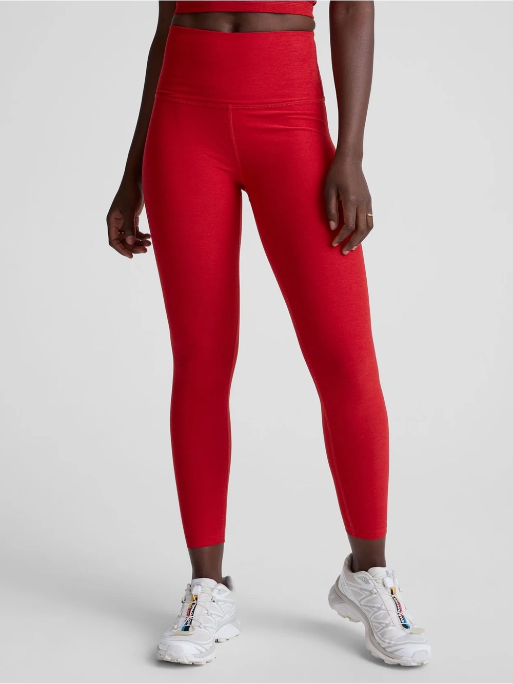 Beyond Yoga Spacedye Caught in the Midi High Waisted Leggings in Holly Red Large